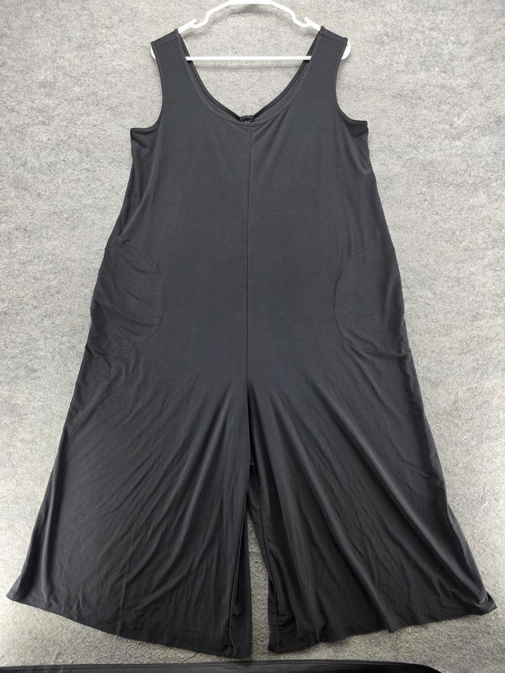 Attitudes by Renee Jumpsuit Womens Large Wide Leg Sleeveless Stretch Pockets